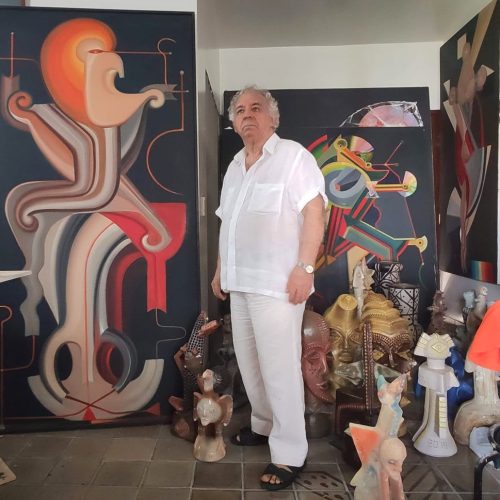Miguel dos Santos em seu ateliê